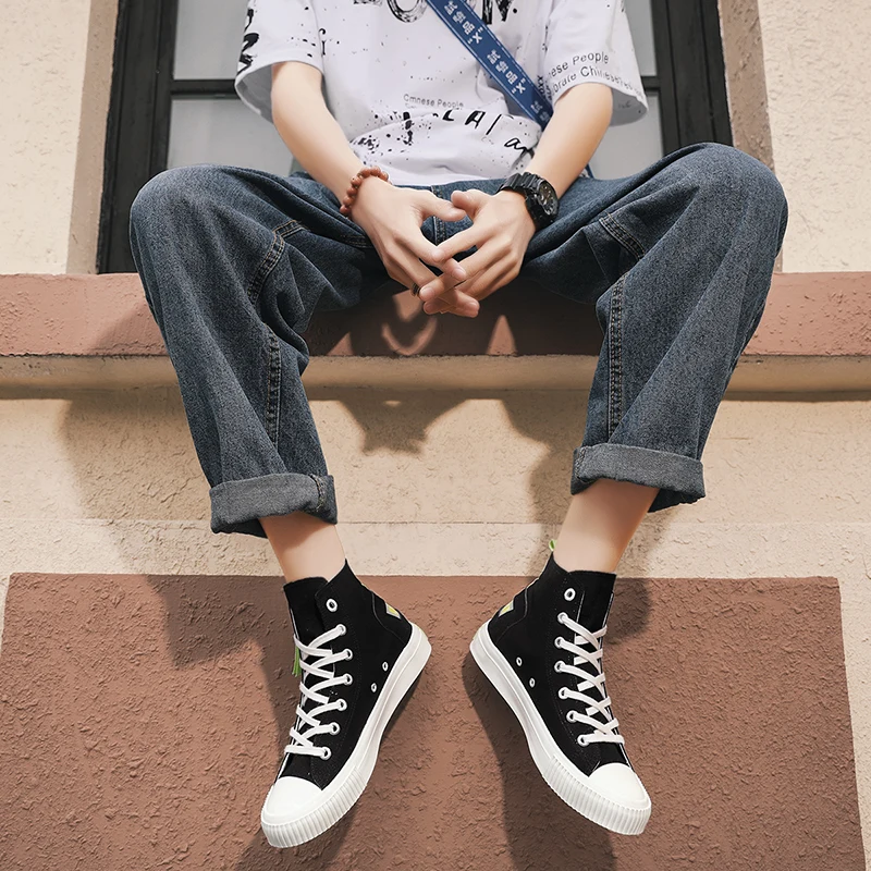 

2021 Men High Top Autumn Winter Canvas Sneakers new Male vulcanized footwear casual shoes comfortable colorful flats zapatillas