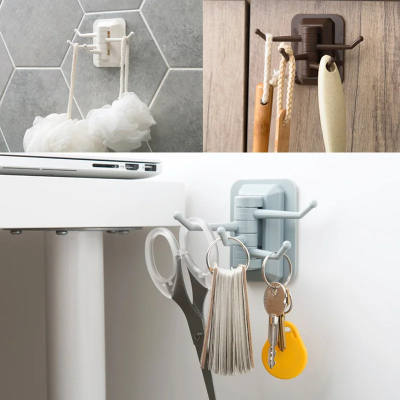 Storage Holders Racks Strong Adhesive Wash Cloth Clip Rotatable Home Improvement Bath Room Kitchen Supplies Towel Rack | Дом и сад