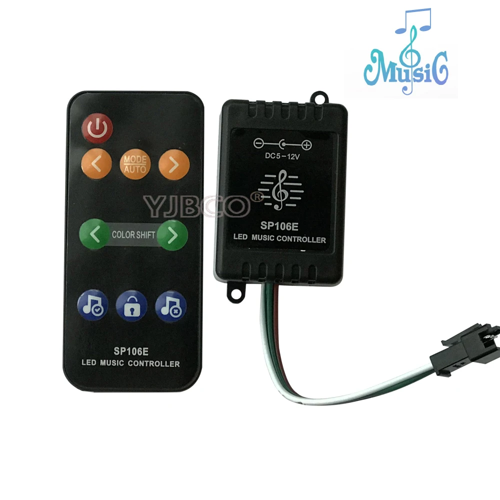 

9keys LED Music Controller SP106E DC5V-12V WS2811 /WS2812B /6812 /1903/6803 Magic LED tape digital colorful music controller