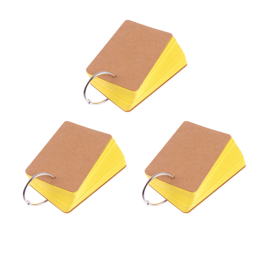 

3pcs Blank Paper Pads Portable Ring Buckle Notes Pads Binder Memo Pads Stationery Supplies for Home School Red