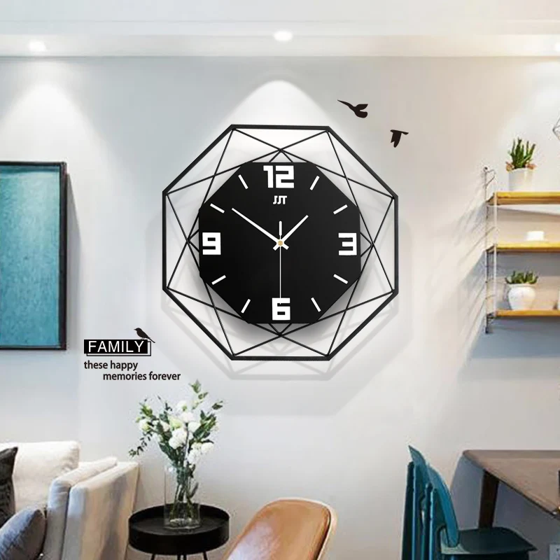 

Round Nordic Wall Clocks Living Room Bedroom Simple Mental Creative Clock Wall Relogio Parede Luxury Art Decoration 6LS025