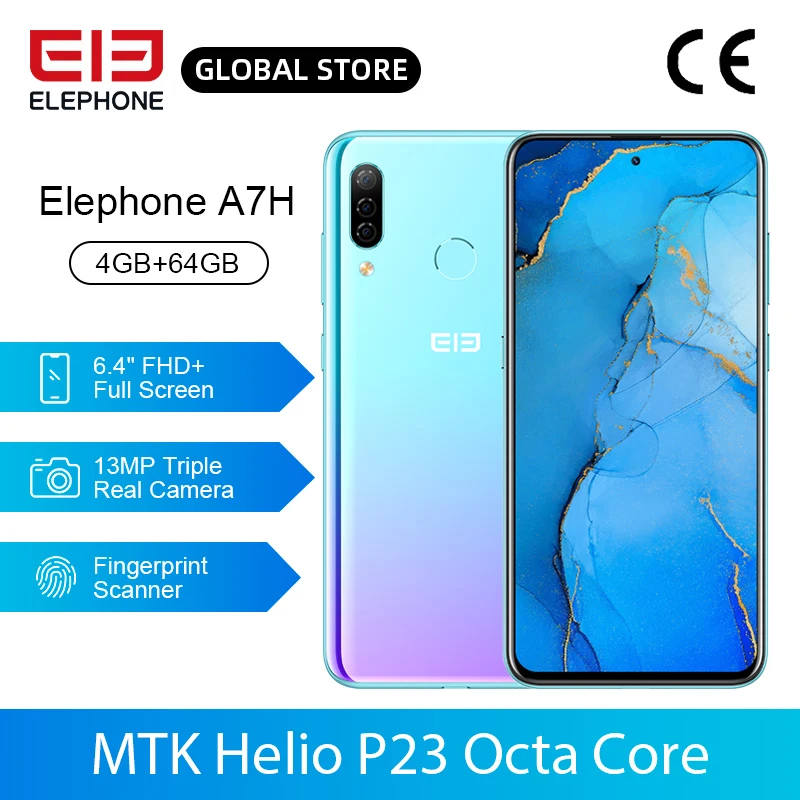 ELEPHONE A7H смартфон Helio P23 Octa Core 4 Гб 64 6 "Экран 13MP тройной камеры заднего вида сзади