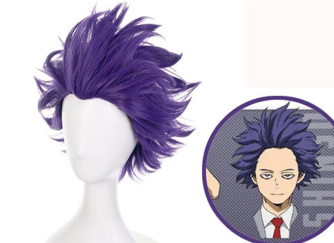 

Shinso Wig Anime My Hero Academia Shinsou Hitoshi Cosplay Costume Boku no Hero Academia Synthetic Purple Short Hair Party Wigs