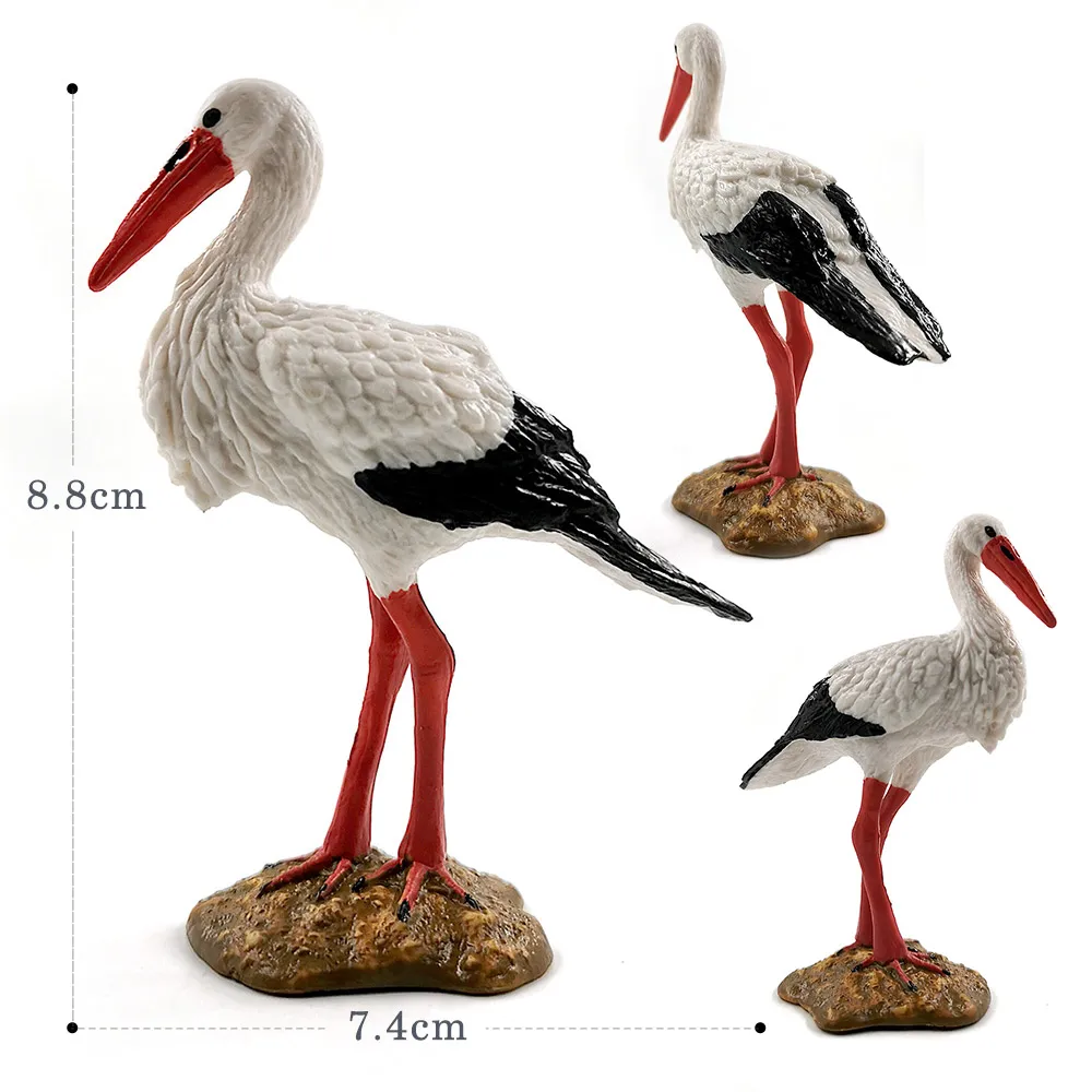 Белый журавль лысый орел Сова попугая птица модель животного фигурка домашний