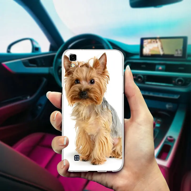 Милый мягкий ТПУ чехол для телефона с собакой йоркширского терьера сумки LG Spirit V10