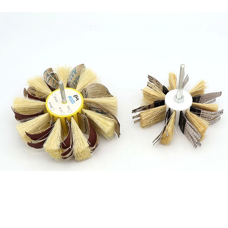 6mm Shaft Mounted Sisal Emery Cloth Bristle Grinding Buffing Brush Polishing Wheel For Primers Sanding Wood 120~400 grit | Инструменты