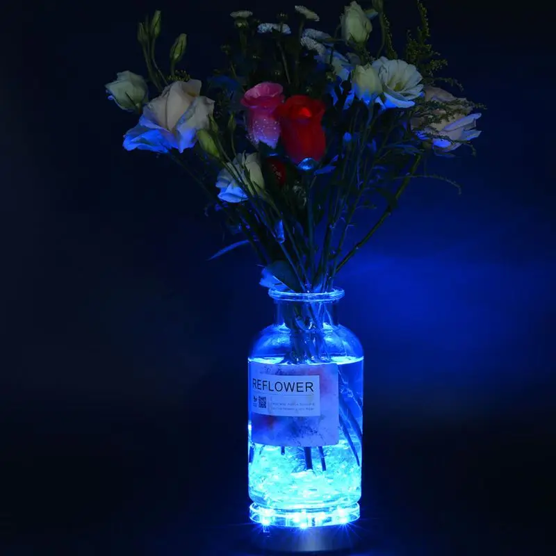 

LED Round RGB LED Base Vase Light Wedding Party Vase Base Light Remote Control