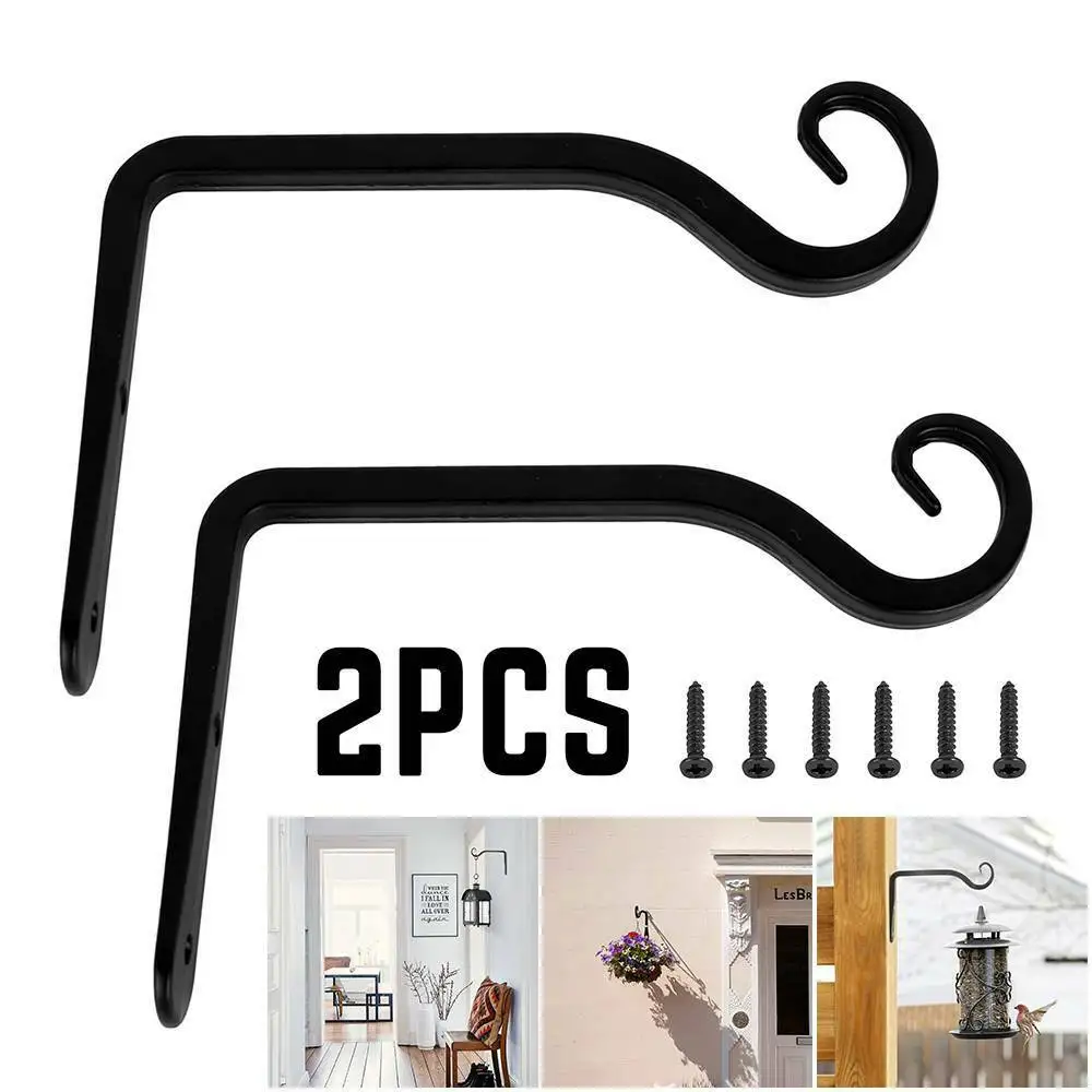 

2PCS Wall Hook Hanging Plant Bracket Decorative Straight Plant Hanger for Bird Feeders, Planters, Lanterns, Indoor Outdoor