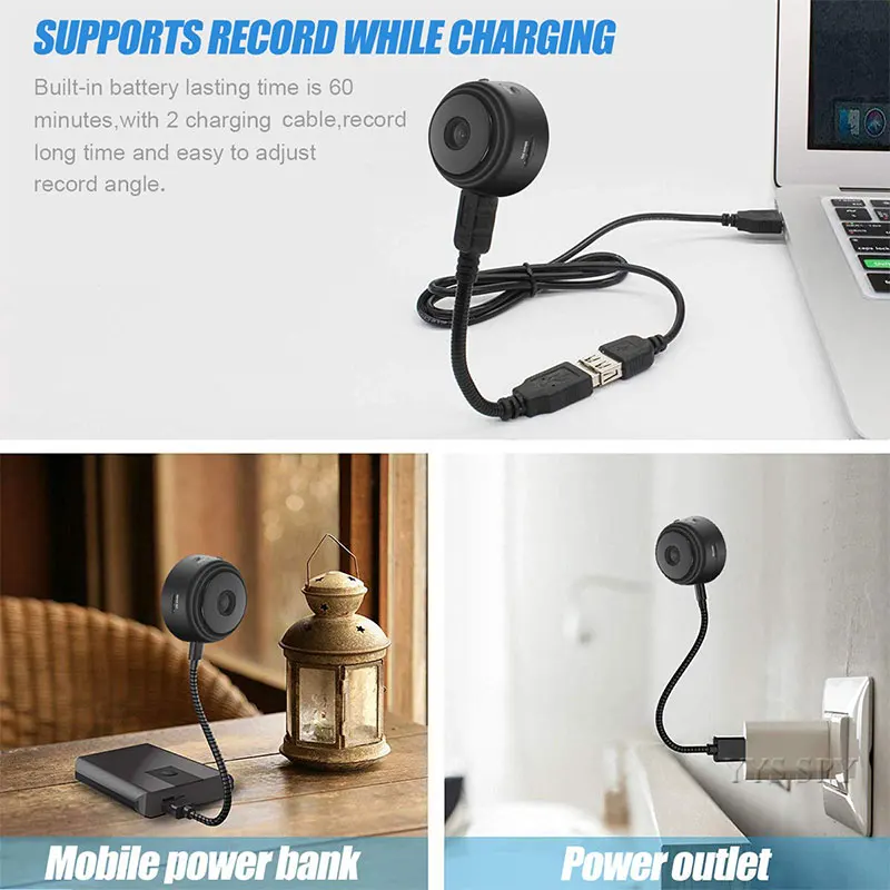 Мини камера на магните WiFi 1080P HD IP P2P видеокамера ночного видения с детектором