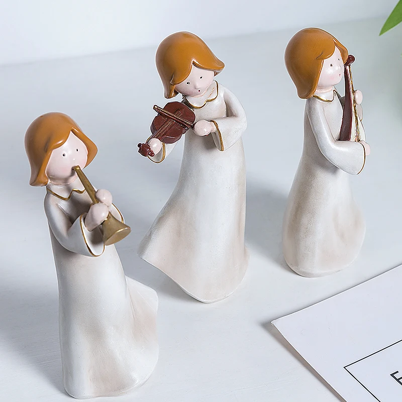

[Creative] Performer Band Model Small Ornaments Violinist Figurine Home Living Room Wine Cabinet Decorations Crafts Furnishings