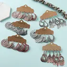 Винтажный комплект висячих серег в богемном стиле для женщин, свадебные ювелирные изделия, аксессуары для женщин, 3 пары