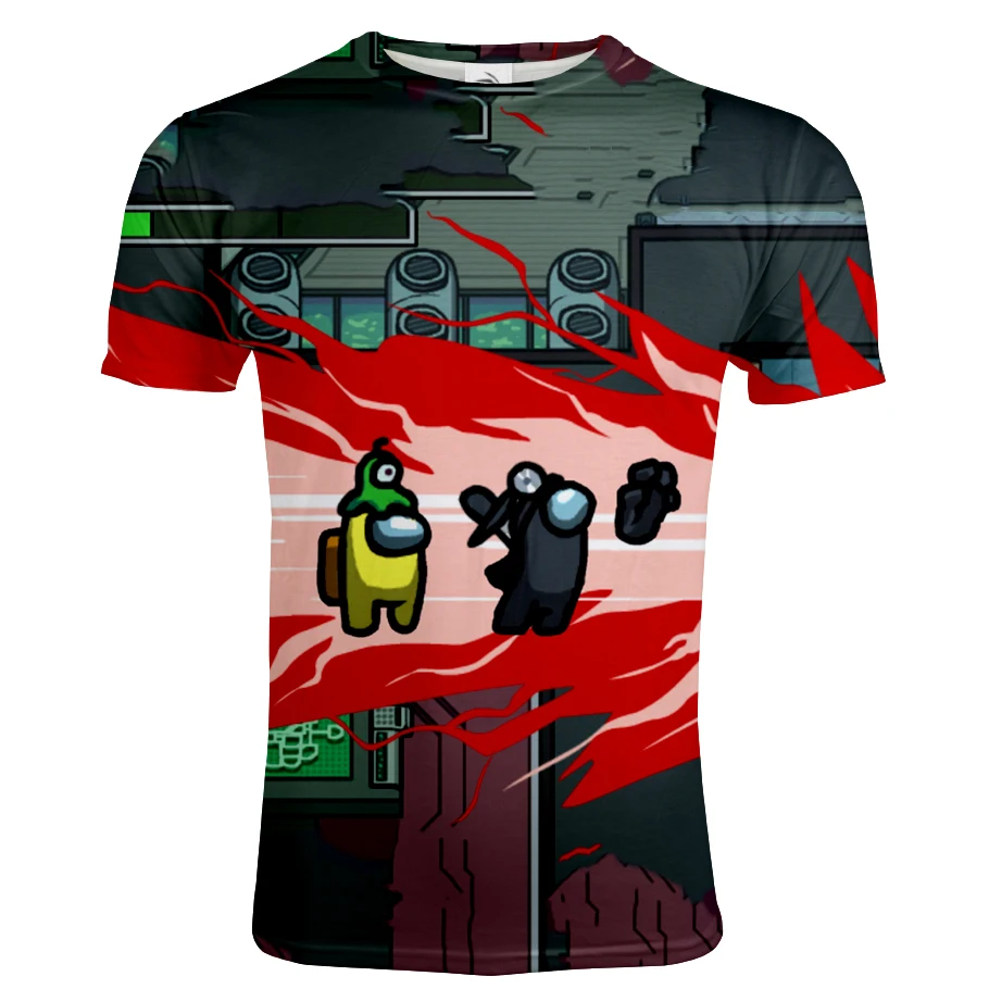 

2021 Summer New 3D Printed T-shirt Among Us Anime Cartoon Game Boys and Girls T-shirts Harajuku Print Men Women Short sleeve.