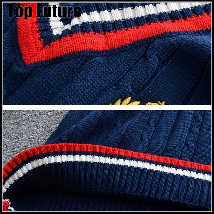 Трикотажный жилет с вышивкой короны JK Униформа Студенческая класс Выпускной