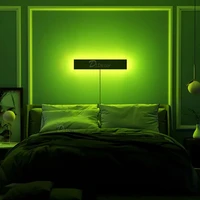 creative rgbled wall lamp art living room background colorful decorative lamp hotel bedroom bedside indoor lighting wall sconces
