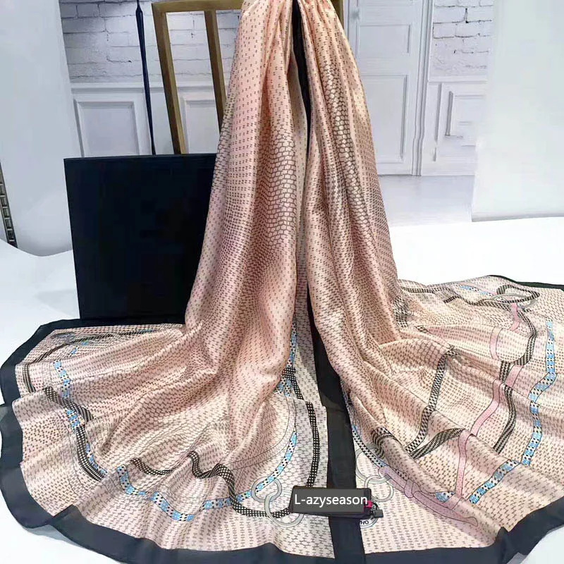 AL771pink Модный великолепный шелковый шарф роскошный женский брендовый шарф для женщин шаль Пашмина высокое качество с принтом хиджаб обертывания 180*90 см - Цвет: AL771pink