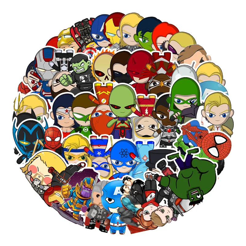 

54 Pieces of Non-repetitive Captain America Cartoon Stickers Luggage Tablet Computer Cartoon Decorative Waterproof Stickers