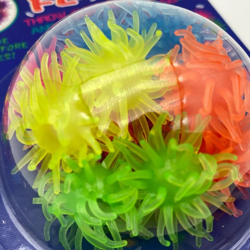 Juguete para aliviar el estr&eacute;s para ni&ntilde;os peque&ntilde;os, Bola de flor suave en miniatura, juguete realista para gatear-2