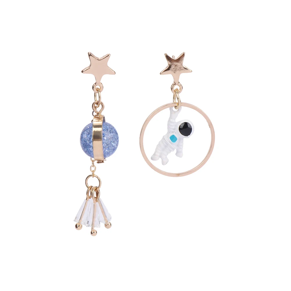 Серьги подвески в виде астронавтов и Луны|Серьги-подвески| |