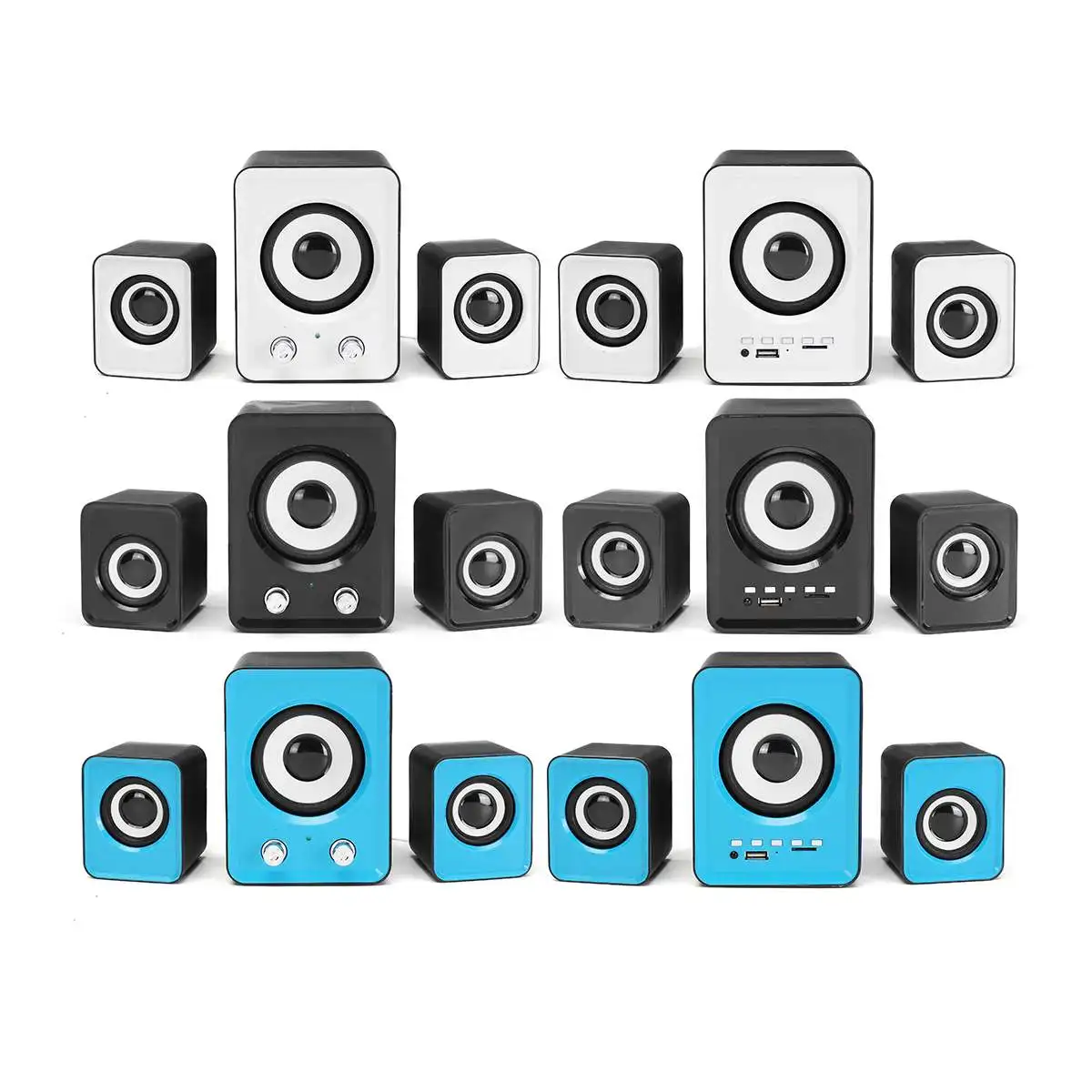 2,1 объемный звук компьютерные колонки мини bluetooth колонки 3,5 мм вход сабвуфер USB источник питания Поддержка TF карты/U диск