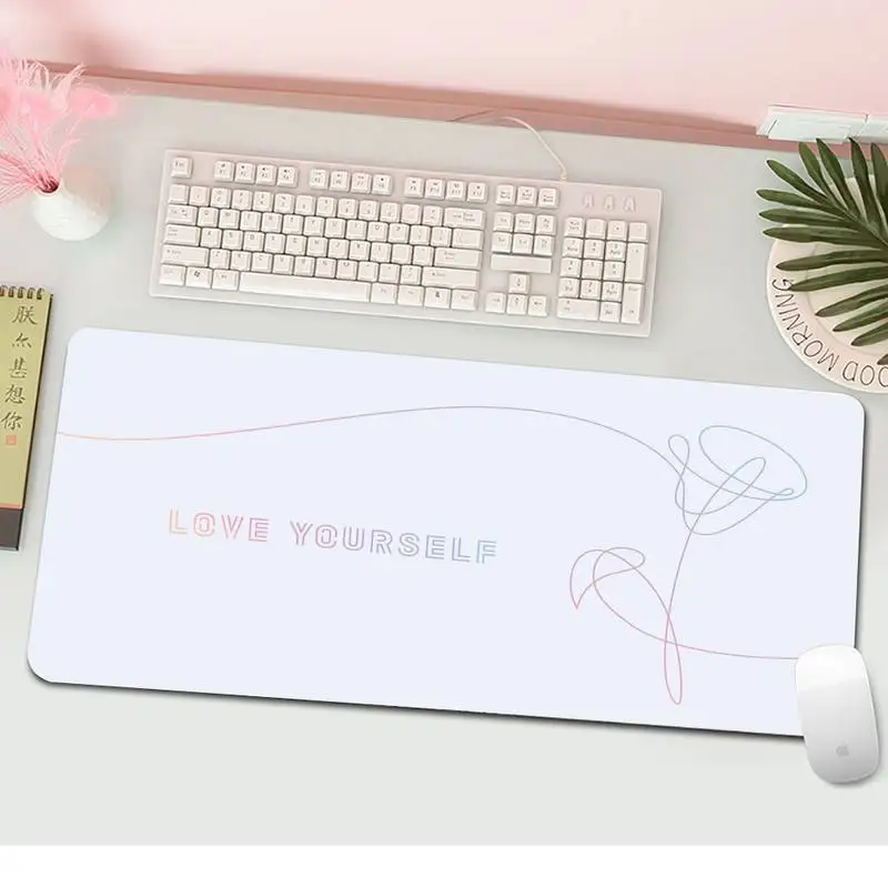 Резиновый коврик для мыши с аниме Love yourself и цветочным принтом | Коврики
