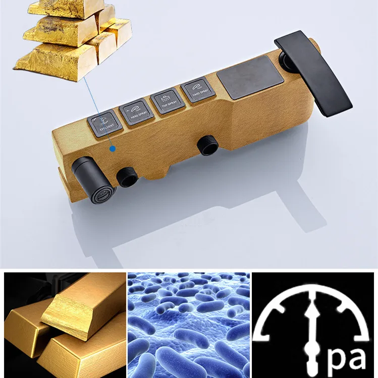 Цифровой душевой набор для ванной комнаты черная бронзовая Душевая система