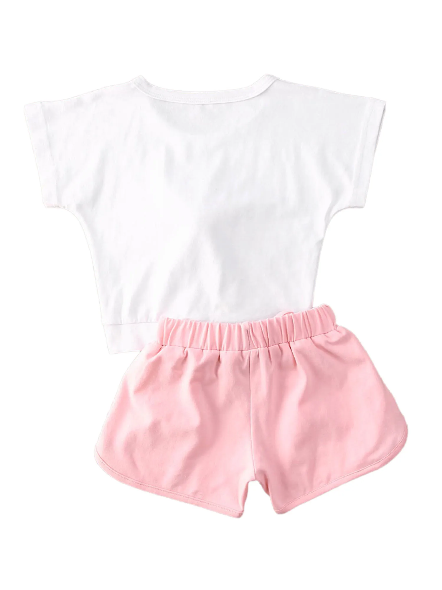 

0-4Y Summer Lovely Infant Kids Baby Girls Clothes Sets Print Short Sleeve T Shirts Tops+Sequined Shorts