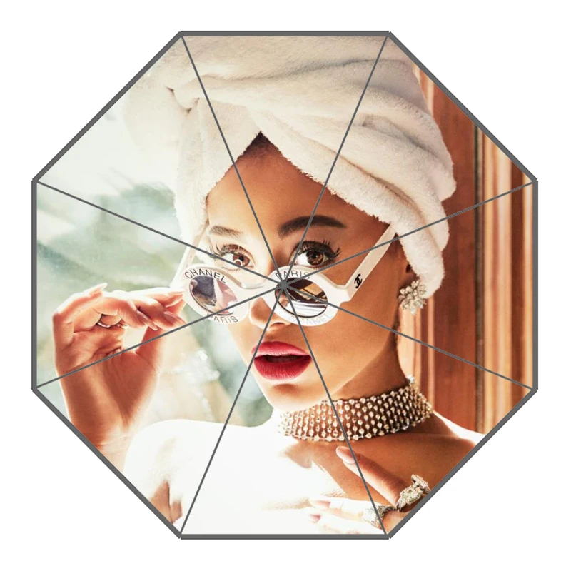 P# Ariana Grande 03 Зонт с индивидуальным принтом складной зонт от солнца и дождя для путешествий неавтоматический декоративный зонт высокого качества - Цвет: 13