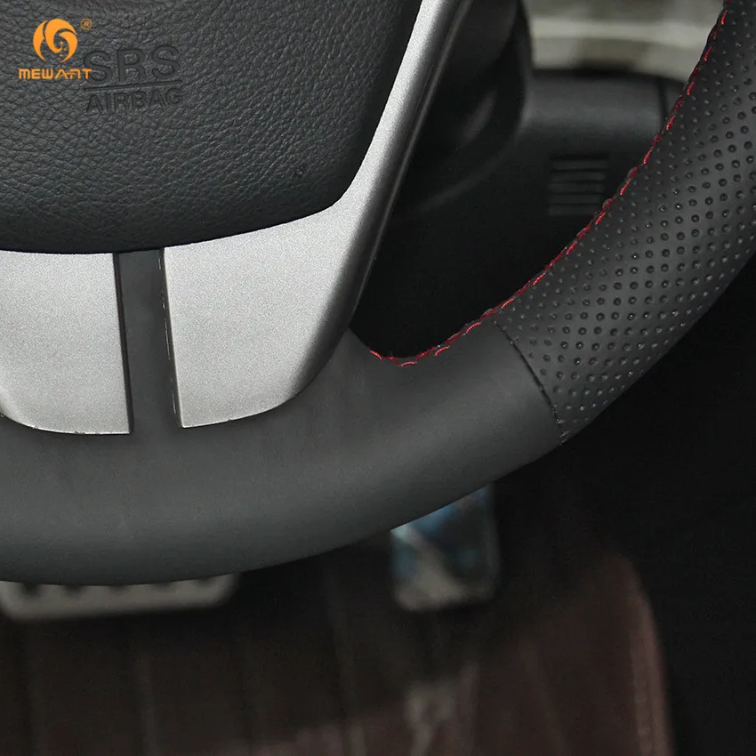MEWANT черный из натуральной кожи красный маркер чехол рулевого колеса автомобиля