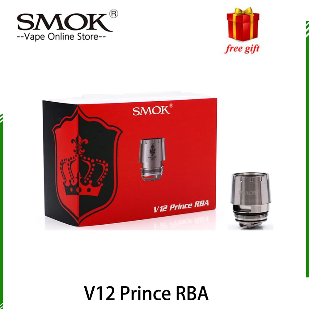 100% оригинал SMOK TFV12 Prince RBA с сопротивлением 0.25ohm для Замена атомайзера катушка