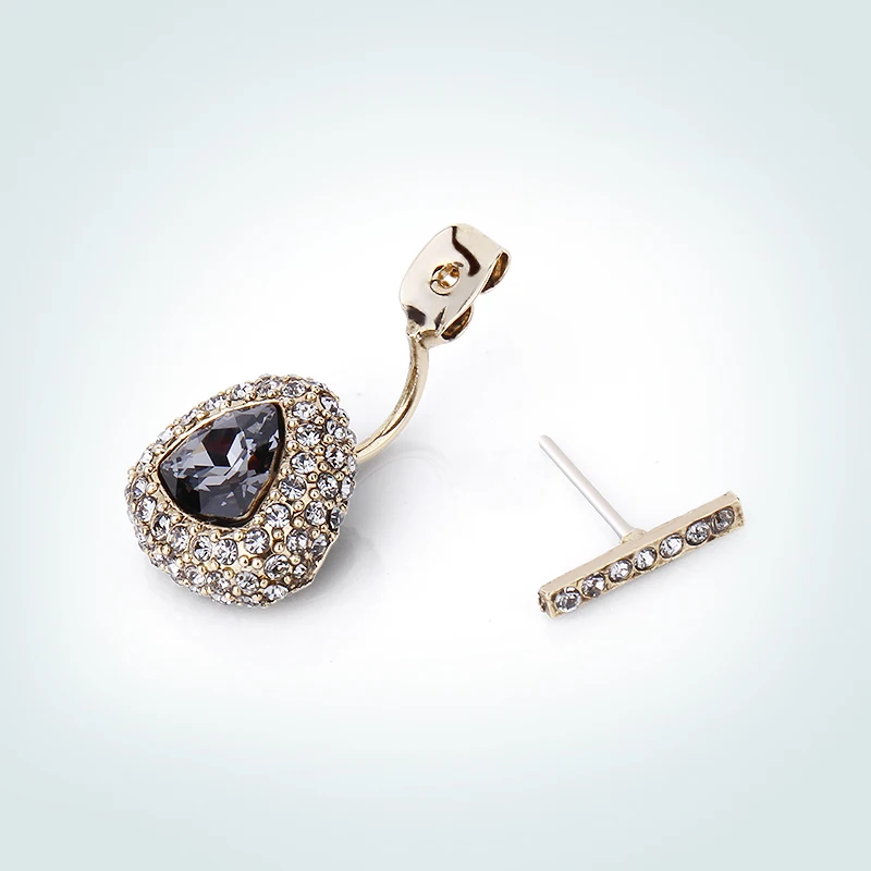 Женские серьги с кристаллами серьги-капельки в ретро стиле золотого и черного