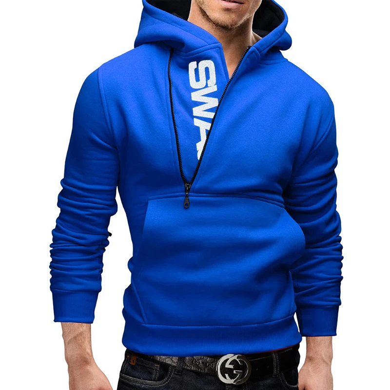 2019 Side Zipper Hoodies Men Sweatshirt Spring Letter Print Sportswear Slim Pullover Tracksuit Hip Hop Streetwear | Мужская одежда