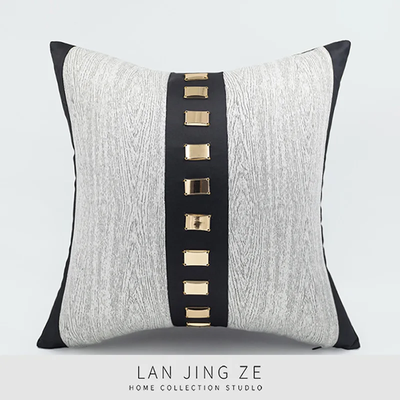LAN JINGZE Белый Черный Лоскутная диванная Подушка Чехлы металлические защитные