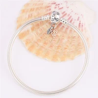 100 925 sterling silver pan bracelet creative rose gold chain clasp snake bone classic bracelet fit diy charm women jewelry