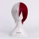 Высокое качество мой герой Академии Boku без Хиро Академия парики шото Тодороки Shouto парик серебристый, белый и красный косплей парик + парик Cap