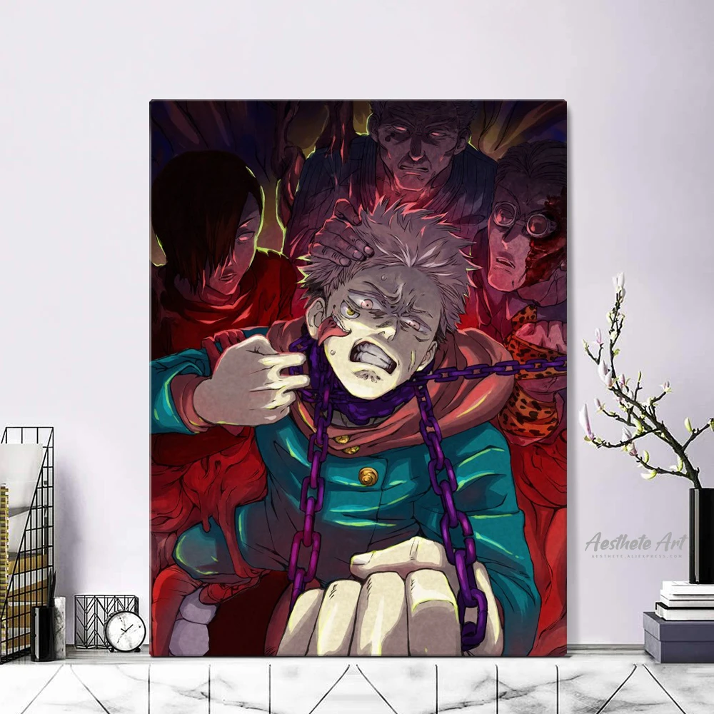 Художественная Картина на холсте из аниме джутсу художественный постер с