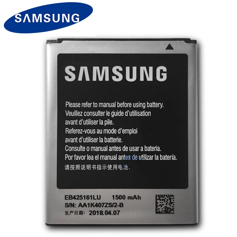 

Samsung Original Battery EB425161LU For Galaxy S Duos S7562 S7566 S7568 i8160 S7582 S7560 S7580 i8190 i739 i669 J1 Mini 1500mAh