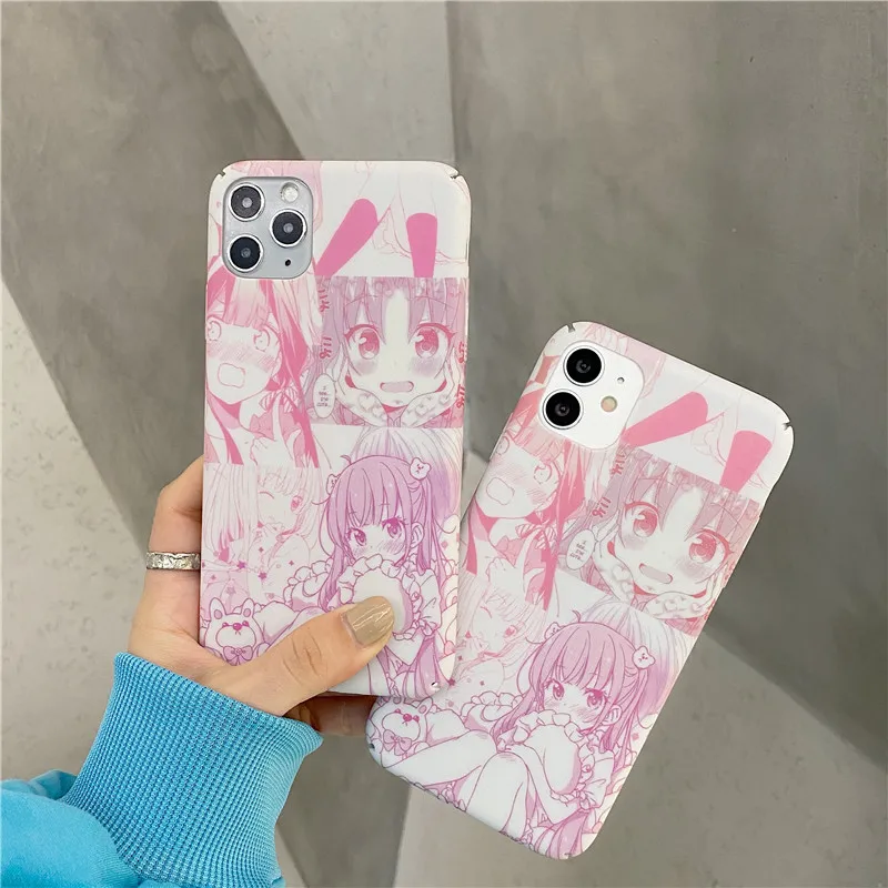 

Japan Anime Girl Phone Cover For iPhone XR X 13 12 Mini 11 Pro XS MAX 6 6S 7 8 Plus SE2020 Case Hard PC Back Cover Capa Fundas