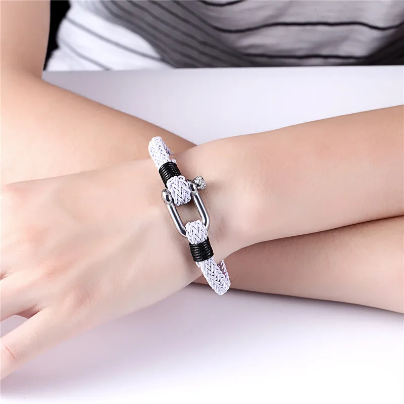 Простой стиль Миланская Веревка Плетеный Браслет цепочка мужские и женские