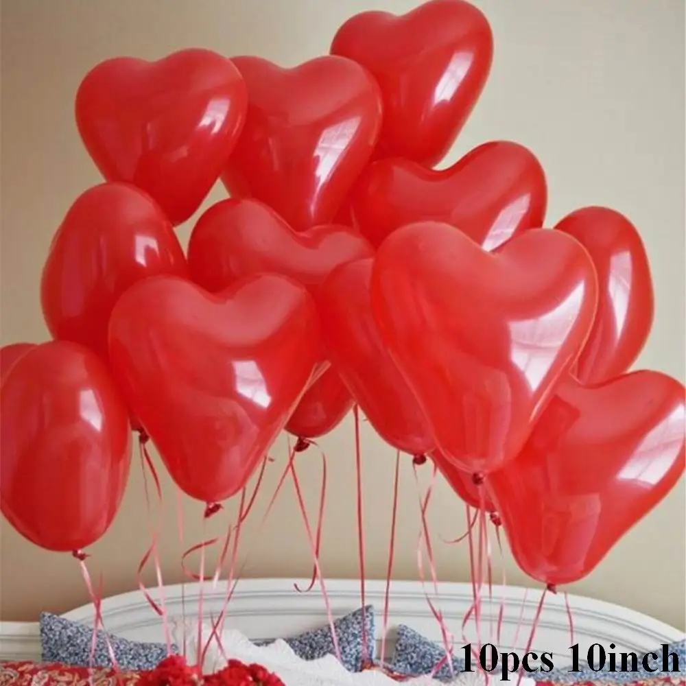 10pcs 10inch 10 шт./лот, 18 дюймов, розовое золото, сердце, фольга, шары, свадьба, день рождения, вечеринка, декор для детского душа, принадлежности, подарки на день Святого Валентина - Цвет: 10pcs 10inch