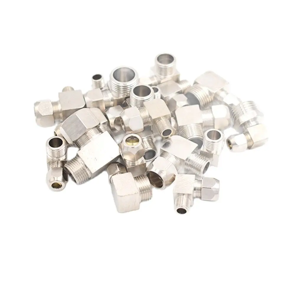 

Pneumatic fittings Male Thread 1/8" 1/4" 3/8" 1/2" Elbow Brass Fit 4 6 8 10 12mm OD Tube Coupler Adapter Connector