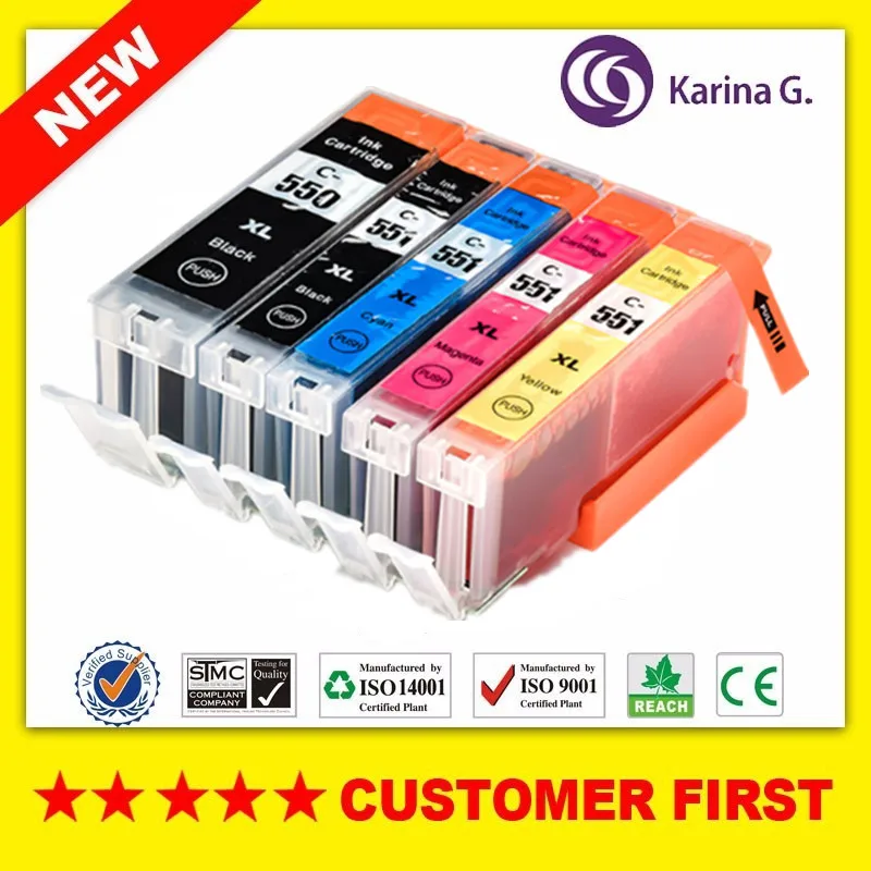 

Совместим с PGI550 CLI551, чернильный картридж PGI 550 PGI-550 для Canon PIXMA MG5450 MG5550 MG5650 MG6350 MG6450 и т. д.