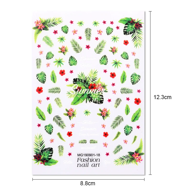 1 лист 3D стикер для ногтей Маргаритка красочный цветок и шаблон переводные