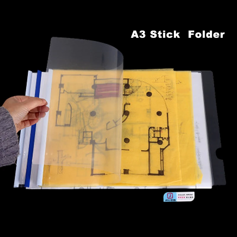 

A3 Drawing Folder A3 Test Paper File Folder Colorful Slid Bar Folder Clear Cover Folder(10PCS)