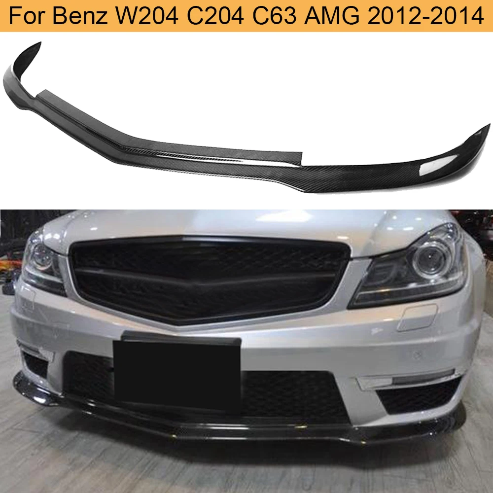 Передний спойлер для автомобильного бампера из углеродного волокна W204 C63 AMG 2012 2013
