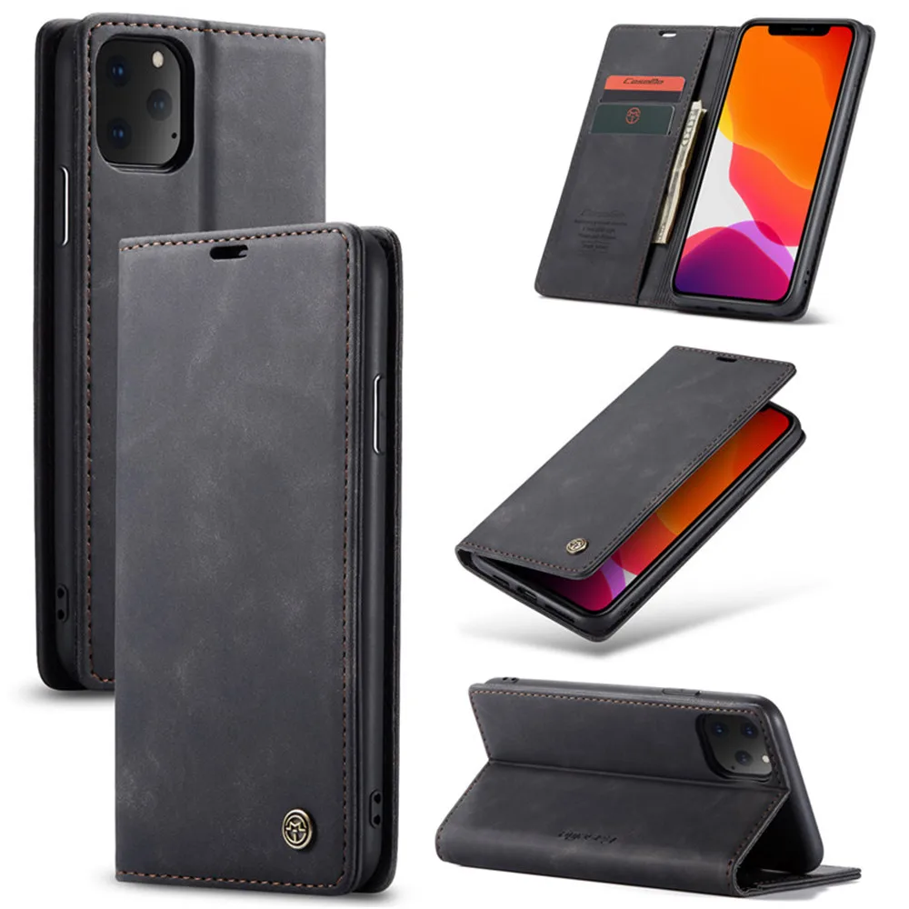 Кожаный чехол Lovebay для iPhone 11 Pro XR XS Max 8 7 6 6s Plus визитница кошелек дизайн сплошной