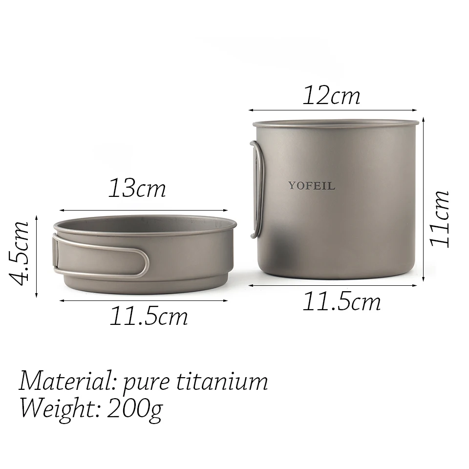 

Camping Pot 308 Aluminum alloy Pot Set Ultralight Pure Titanium Pot Set Camping Stove And Accessories Titanium Spoon Fork