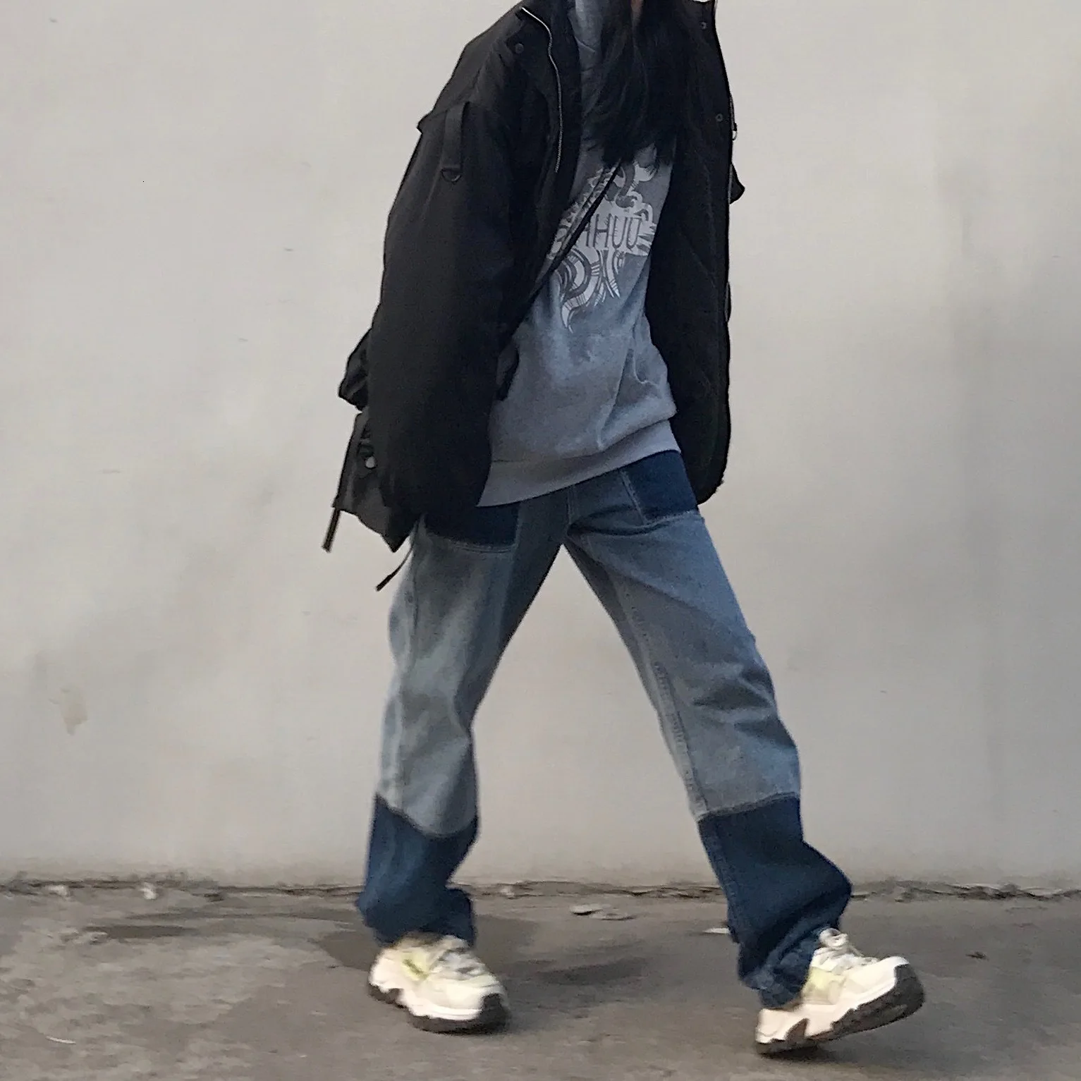Женская свободная куртка на молнии Techwear Harajuku с длинным рукавом и карманом |