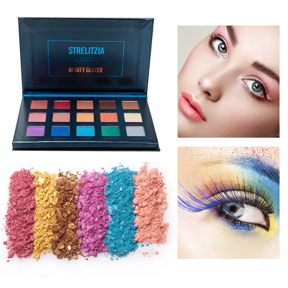 Косметическая глазурованная палитра теней для век 15 цветов матовый пигмент