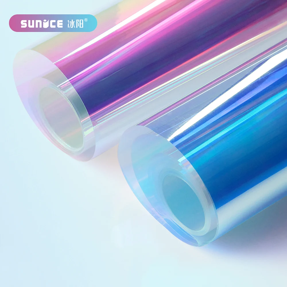 Прозрачная пленка для окон SUNICE голографическая виниловая наклейка с радужным