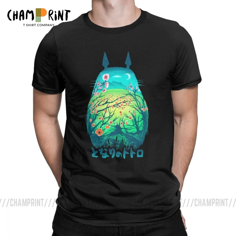 Мужская футболка He Is My Neighbor Totoro новинка 100% хлопковая с коротким рукавом и круглым